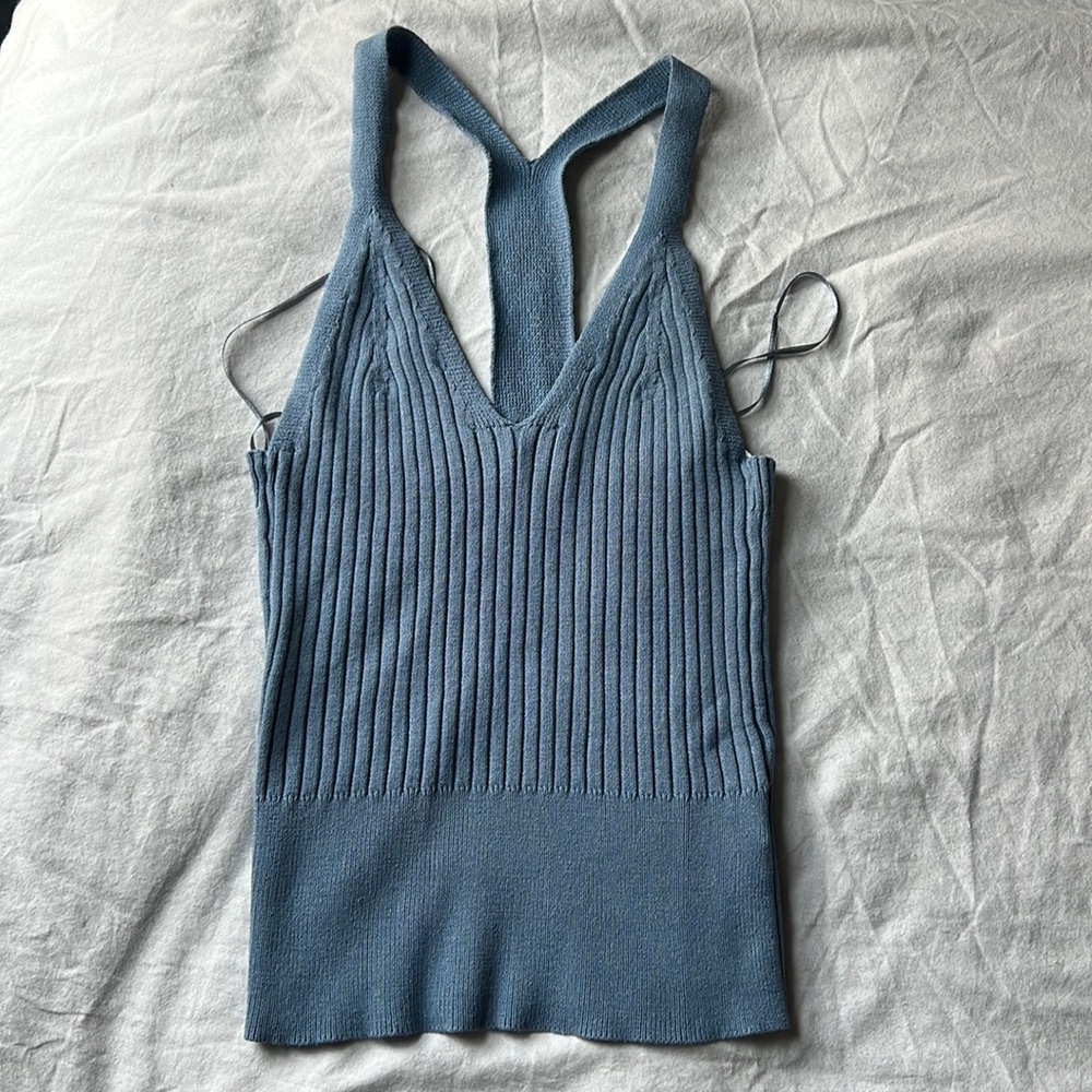 Little blue grey knit top from boutique!